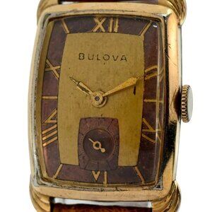 Vintage 1930 Bulova 22mm Mechanical Cal 8AE Rolled Gold USA Watch Tropical Dial!